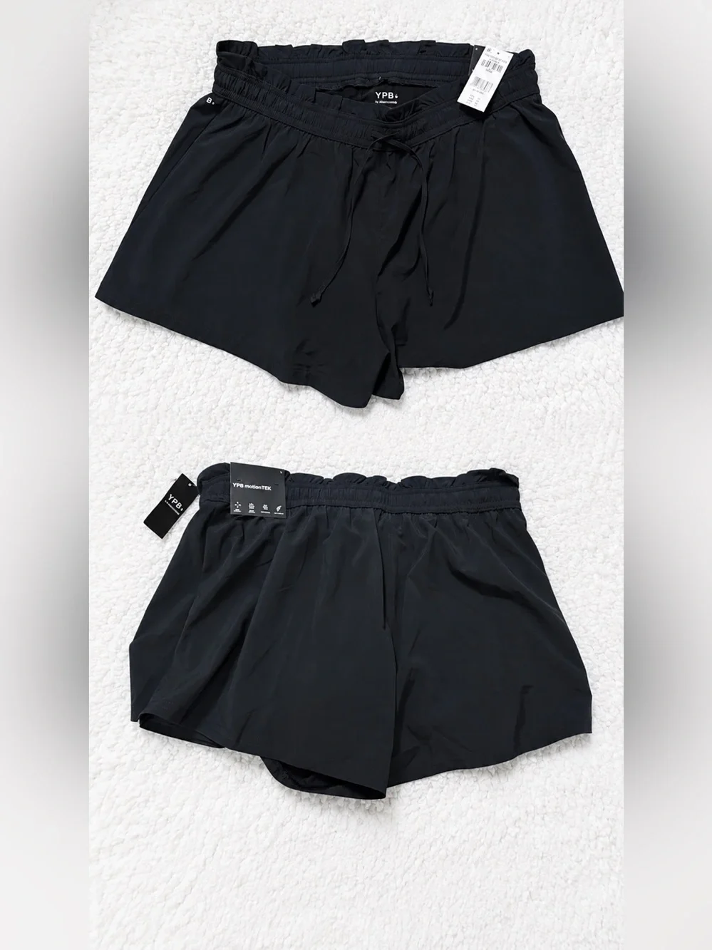 NWT Abercrombie YPB Active Running Shorts Black Size L